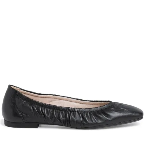 Tamaris , Casual Ballerina Shoes - Black Leather, Small Heel ,Black female, Sizes: