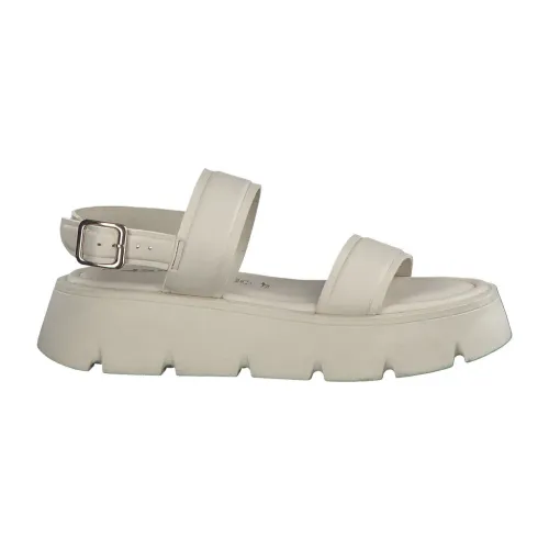 Tamaris , Elegant Ivory Flat Sandals ,Beige female, Sizes: