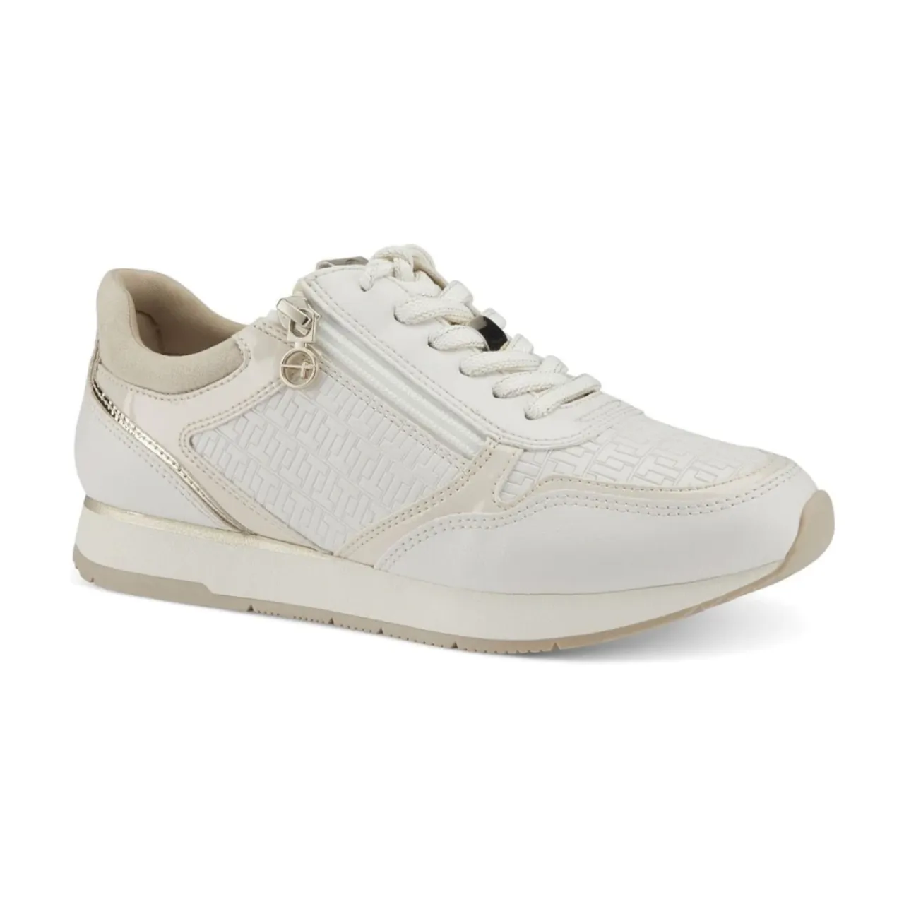 Tamaris , Offwhite Comb Casual Closed Sport Shoe ,White female, Sizes: