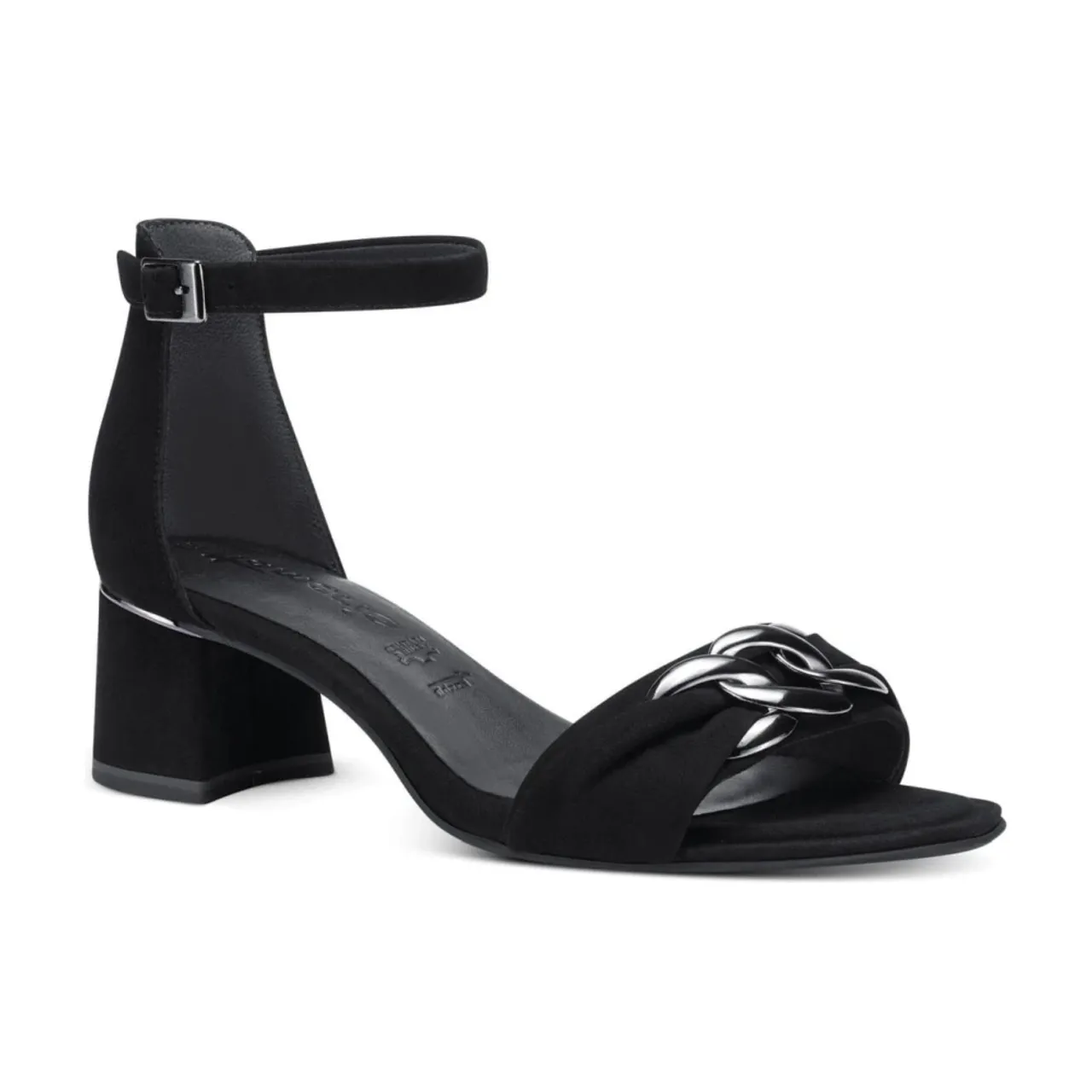 Tamaris , Premium Leather High Heel Sandals ,Black female, Sizes: