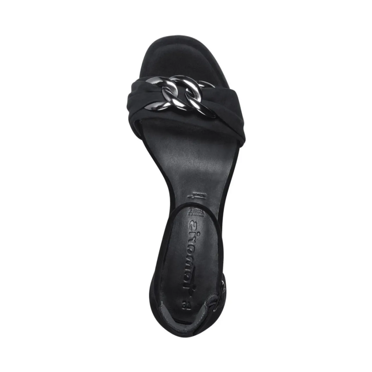 Tamaris , Premium Leather High Heel Sandals ,Black female, Sizes:
