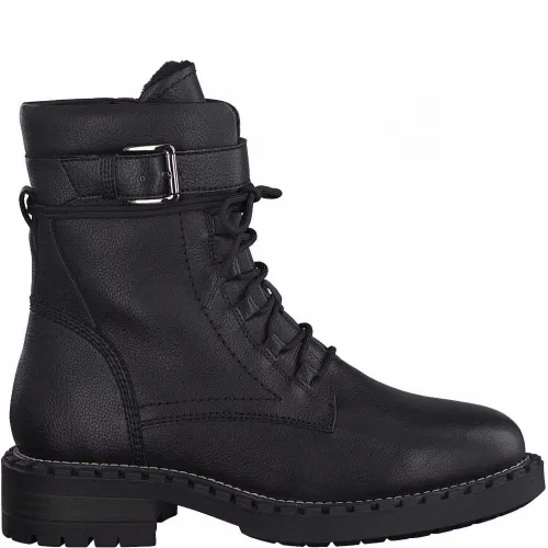 Tamaris , Sleek Leather Ankle Boots ,Black female, Sizes: