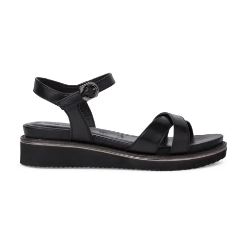 Tamaris , Stylish Black Flat Sandals for Women ,Black female, Sizes: