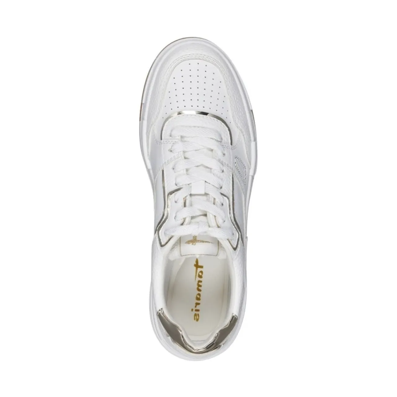 Tamaris , White Gold Casual Sneakers ,White female, Sizes: