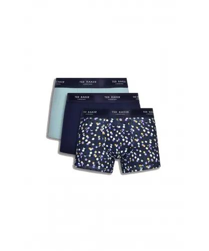 Ted Baker 3 Pack Cotton Fashion Mens Trunk - Blue