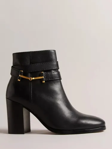 Ted Baker Anisea High Block Heel Leather Ankle Boots - Black Black - Female