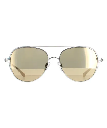 Ted Baker Aviator Womens Silver Gold Brown TB1575 Runa Metal - One