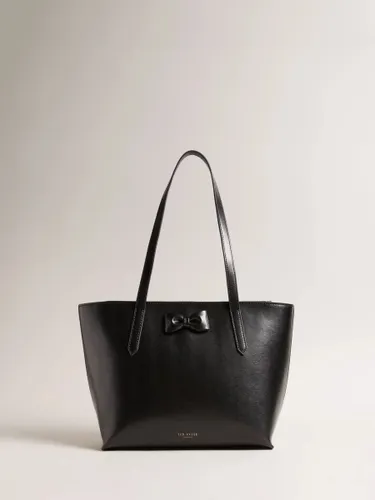 Ted Baker Beanne Bow Detail Leather Shopper Bag, Black - Black - Female