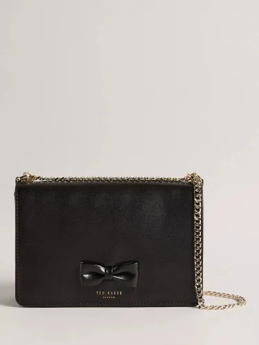Ted Baker Bow Detail Leather Cross Body Bag, Black - Black - Female
