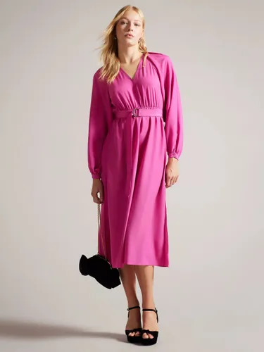 Ted Baker Comus Belted Midi Dress - Hot Pink - Female