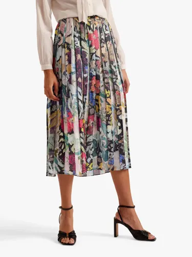 Ted Baker Cornina Floral Print Pleated Midi Skirt, Multi - Multi - Female