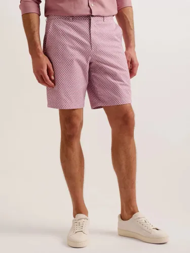 Ted Baker Dulwick Regular Geo Print Shorts - Pink - Male