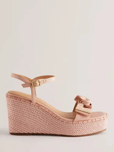 Ted Baker Geiia Espadrille Wedge Bow Detail Sandals - Mid Pink - Female
