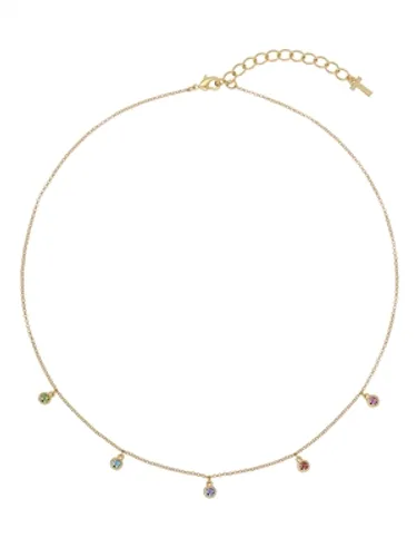 Ted Baker Gold Rainbow Crystal Droplet Necklace - Gold