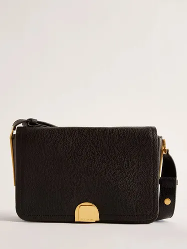 Ted Baker Imielly Leather Lock Detail Baguette Shoulder Bag, Black - Black - Female
