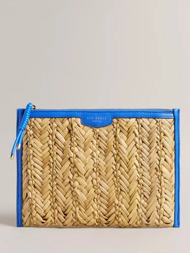 Ted Baker Ivelin Woven Seagrass Clutch Bag - Bright Blue - Female