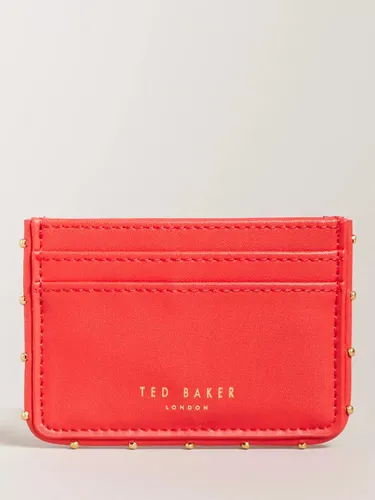 Ted Baker Kahnia Studded Edge Leather Cardholder - Coral - Female