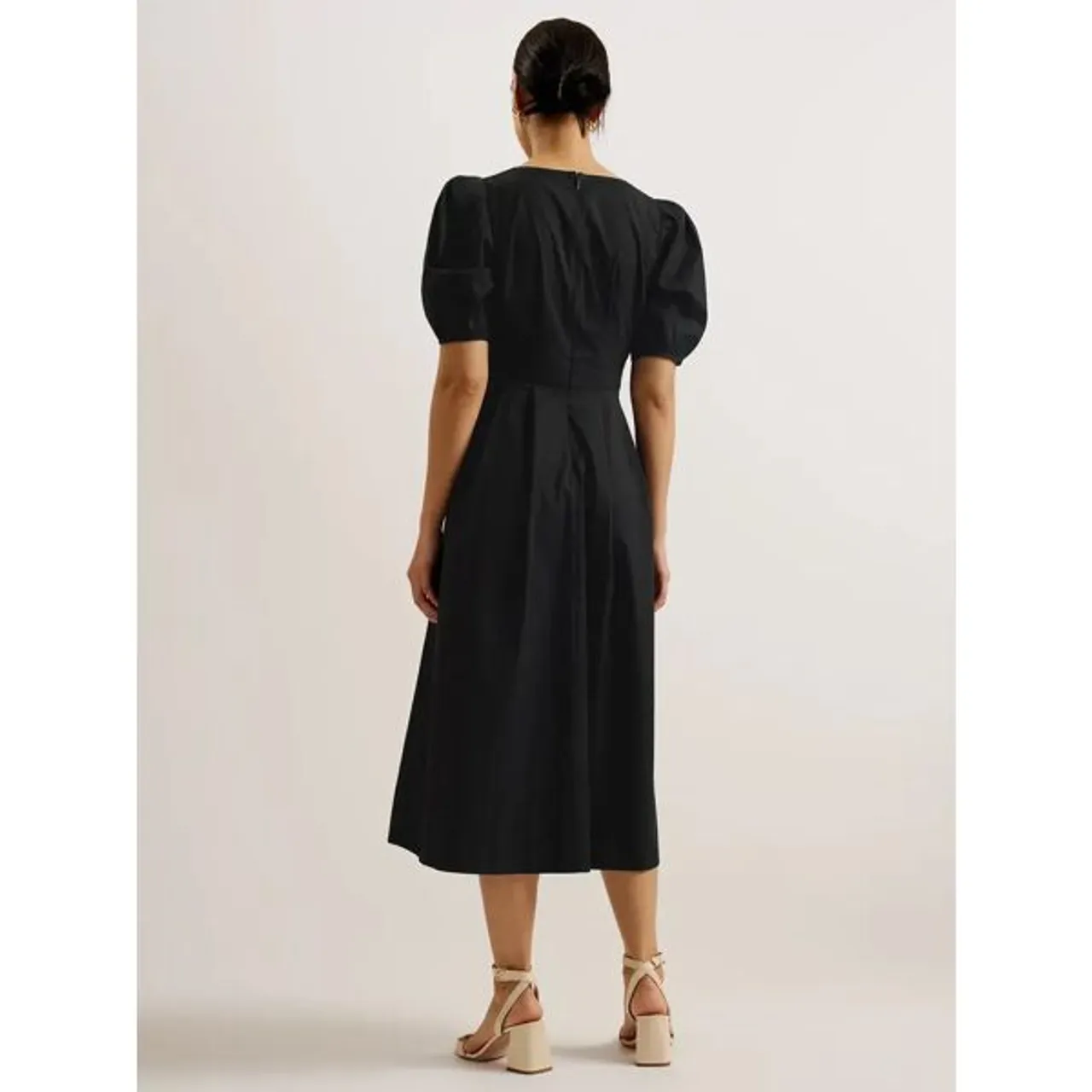 Ted Baker Ledra Puff Sleeve Midi Dress - Black - Female
