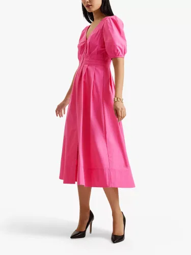 Ted Baker Ledra Puff Sleeve Midi Dress - Pink - Female
