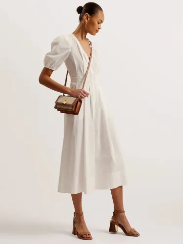 Ted Baker Ledra Puff Sleeve Midi Dress - White - Female