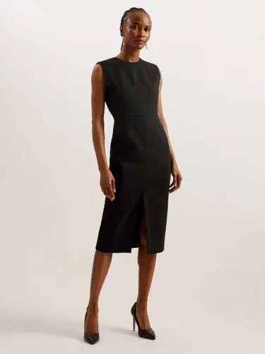Ted Baker Manabud Tailored With Front Split Knee Length Dress, Black - Black - Female