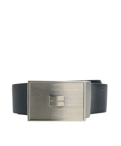 Ted Baker Mens Accessories Aydon Buckle Belt in Navy - Blue Leather (archived)