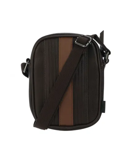 Ted Baker Mens Accessories Evver Striped PU Flight Bag in Brown - One Size