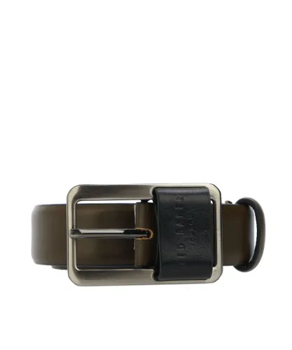 Ted Baker Mens Accessories Koen Centre Bar Buckle Belt in Brown Leather (archived)