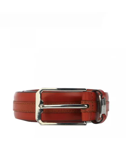 Ted Baker Mens Accessories Siymon Caviar and Smooth Leather Belt in Tan - Brown Leather (archived)