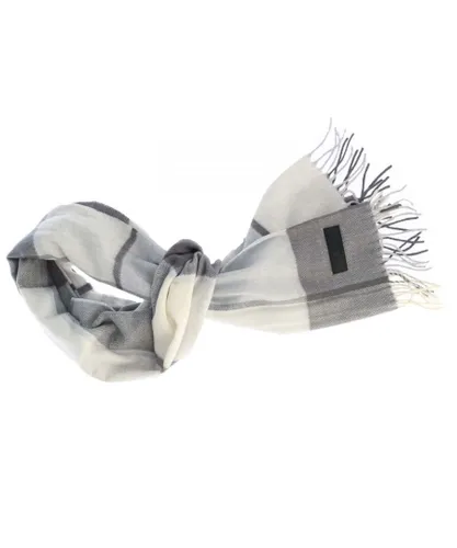Ted Baker Mens Accessories Tender Large Check Scarf in Grey - One