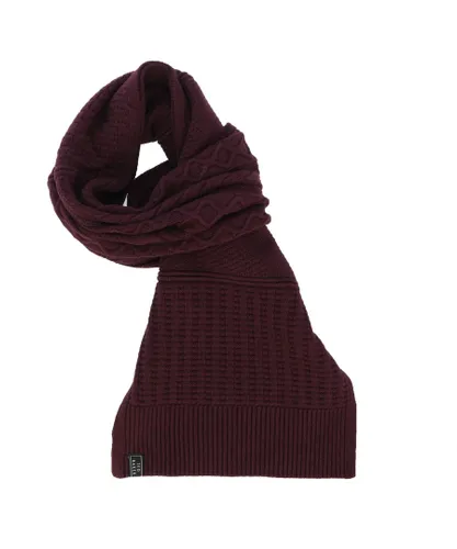 Ted Baker Mens Accessories Varsf Knitted Scarf in Purple Cotton - One