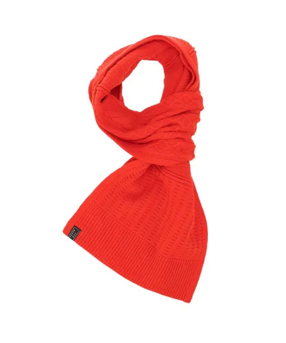 Ted Baker Mens Accessories Varsf Knitted Scarf in Red Cotton - One