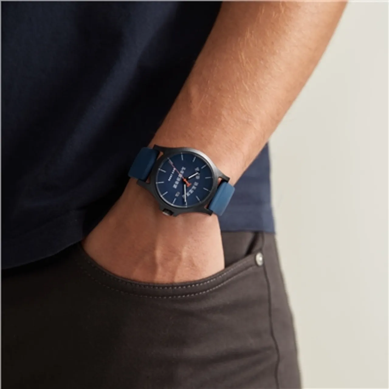 Ted Baker Mens Blue Silicone Strap Watch - Blue