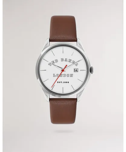 Ted Baker Mens Brickk Leather Strap Watch, Brown - One Size