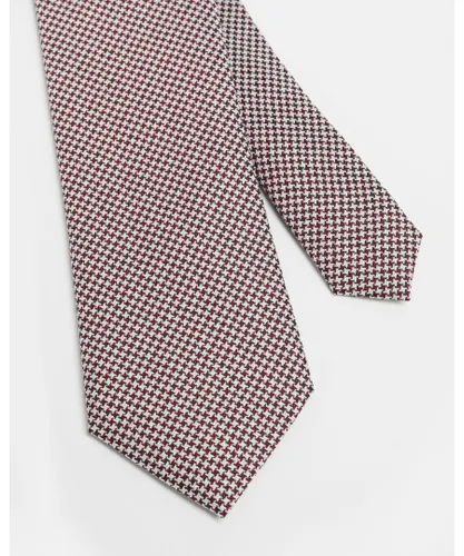 Ted Baker Mens Closet Puppytooth Tie, Dark Red - One