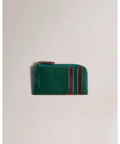 Ted Baker Mens Nanns Contrast Detail Zip Around Cardholder, Green - One Size