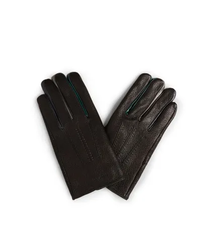 Ted Baker Mens Parmed Leather Gloves, Black