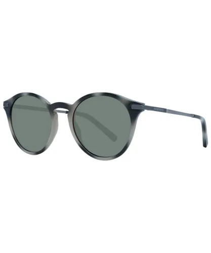 Ted Baker Mens Round Grey Sunglasses with Mirrored Lenses - One