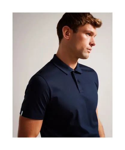 Ted Baker Mens Zeiter Slim Soft Touch Polo in Navy Cotton