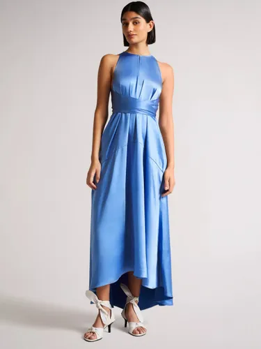 Ted Baker Mmilly Satin Dip Hem Midi Dress, Light Blue - Light Blue - Female