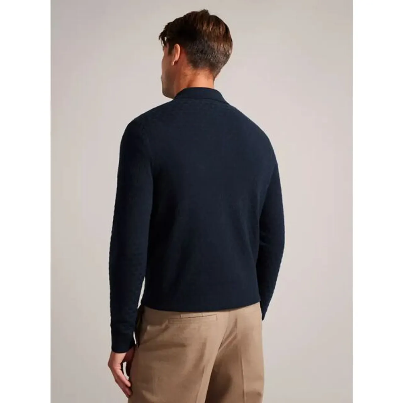 Ted Baker Morar Knitted Polo Top - Blue Navy - Male