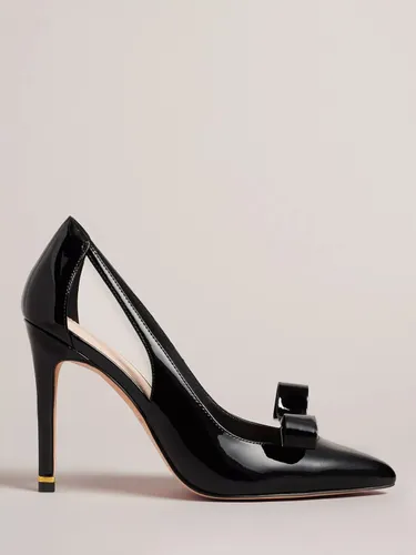 Ted Baker Orliney Patent Bow Cut Out Heeled Court Shoes - Black - Female