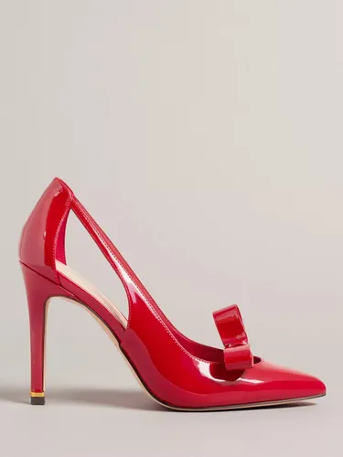 Ted Baker Orliney Patent Bow Cut Out Heeled Court Shoes - Red - Female