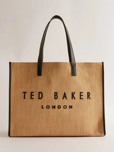 Ted Baker Pallmer Faux Raffia Large Icon Bag, Natural Cream - Natural Cream - Female
