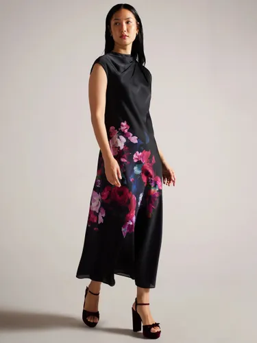 Ted Baker Rahelee Floral Slip Midi Dress, Black - Black - Female