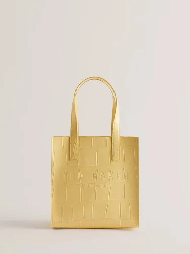 Ted Baker Reptcon Croc Effect Small Icon Tote Bag - Yellow - Female