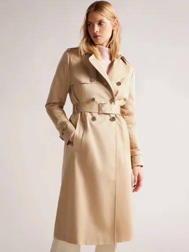 Ted Baker Robbii Double Breasted Trench Coat, Neutral - Neutral - Female