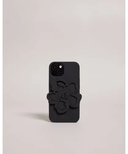 Ted Baker Rosili Magnolia Silicone Iphone 13 Clip Case, Black - One Size
