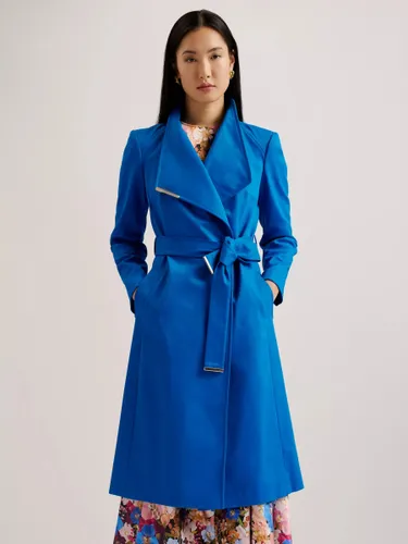 Ted Baker Rosina Tie Detail Coat - Blue Mid - Female