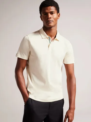 Ted Baker Short Sleeve Slim Soft Touch Polo Top, White - White - Male